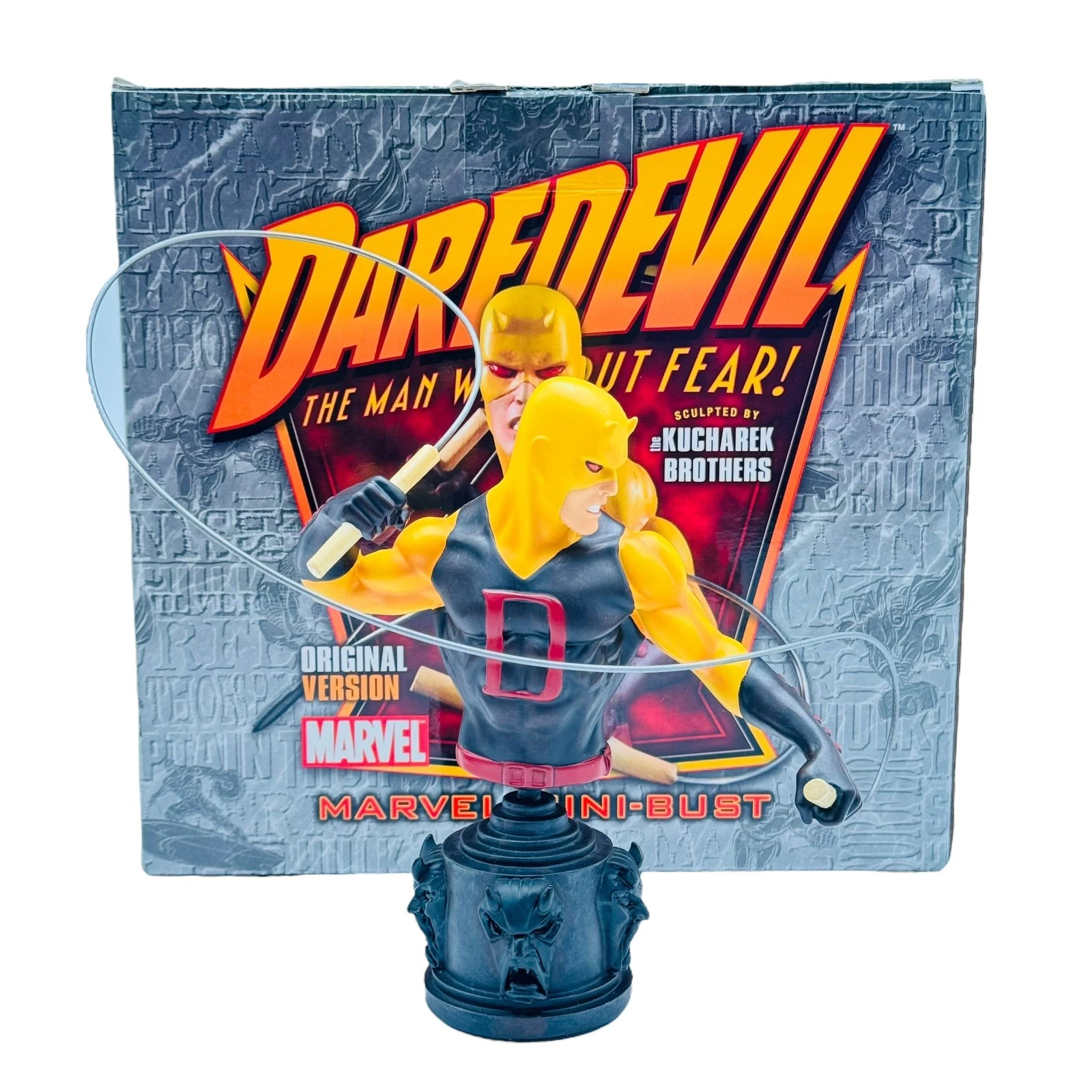 Bowen Designs Marvel Daredevil Mini Bust Figurine 6” Tall IN BOX Original Yellow